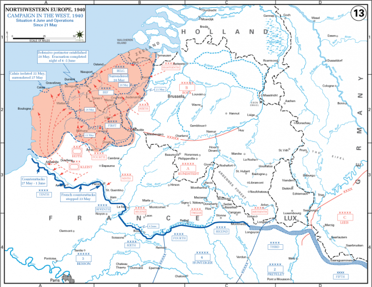 Situation on June 4, 1940 and actions since May 21.