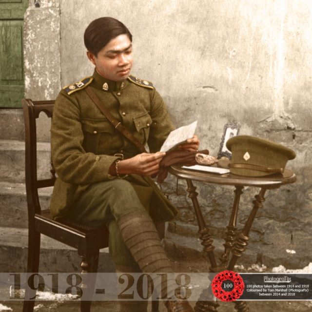 23. A lieutenant of the Siamese Transport Corps, in the village of Geinsheim, Neustadt, Germany in 1918.