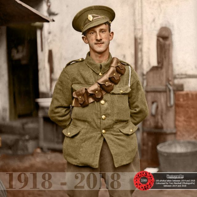 25. An unknown soldier, photographed at Vignacourt, France. Original image courtesy of Ross Coulthart, author of ‘The Lost Tommies’ & The Kerry Stokes Collection – Louis & Antoinette Thuillier.