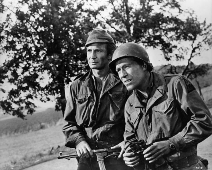 Ben Gazzara And George Segal In ‘The Bridge At Remagen’Ben Gazzara and George Segal in combat in a scene from the film ‘The Bridge At Remagen’, 1969. (Photo by United Artists / Getty Images)