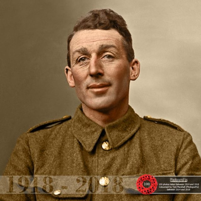 40. An unknown soldier, photographed at Vignacourt, France. Original image courtesy of Ross Coulthart, author of ‘The Lost Tommies’ & The Kerry Stokes Collection – Louis & Antoinette Thuillier.