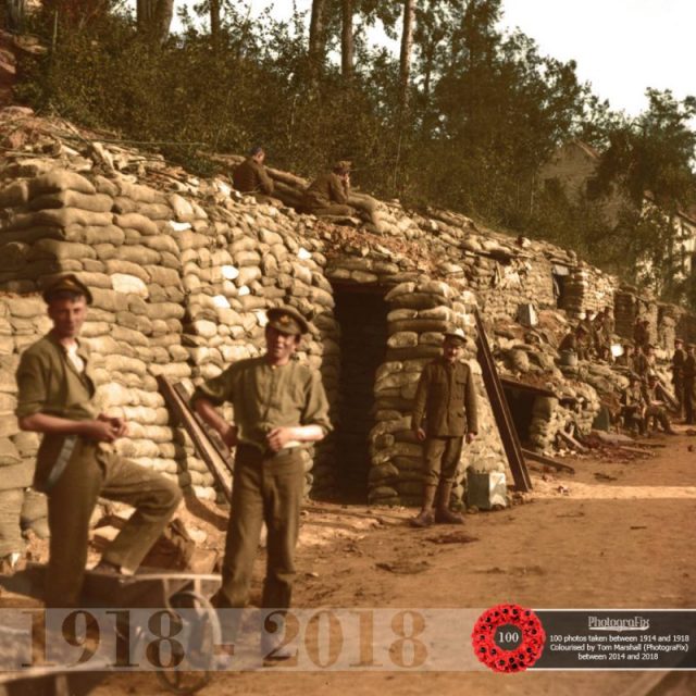 74. Men of the 177 Tunneling Company Royal Engineers, originally colourised for the front cover of Iain McHenry’s book ‘Subterranean Sappers’, published by Uniform Press.