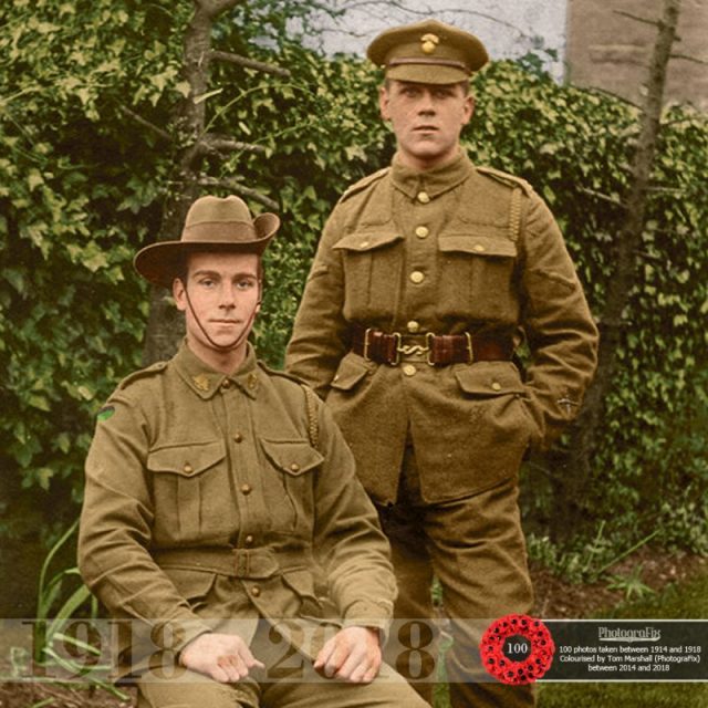 86. My Great Grandad Charles Martin King Parsons and his brother Maurice John Parsons, dated 1916.