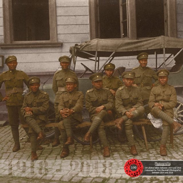 91. Soldiers of the Siamese Transport Corps, in the village of Geinsheim, Neustadt, Germany in 1918.
