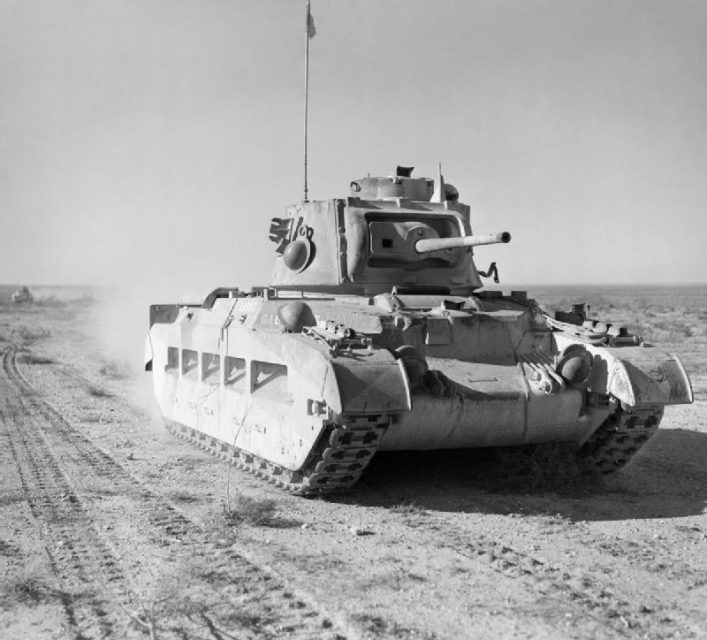 A Matilda advancing through Egypt as part of Operation Compass.