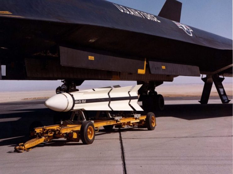 An AIM-47A waiting to be loaded aboard a YF-12.