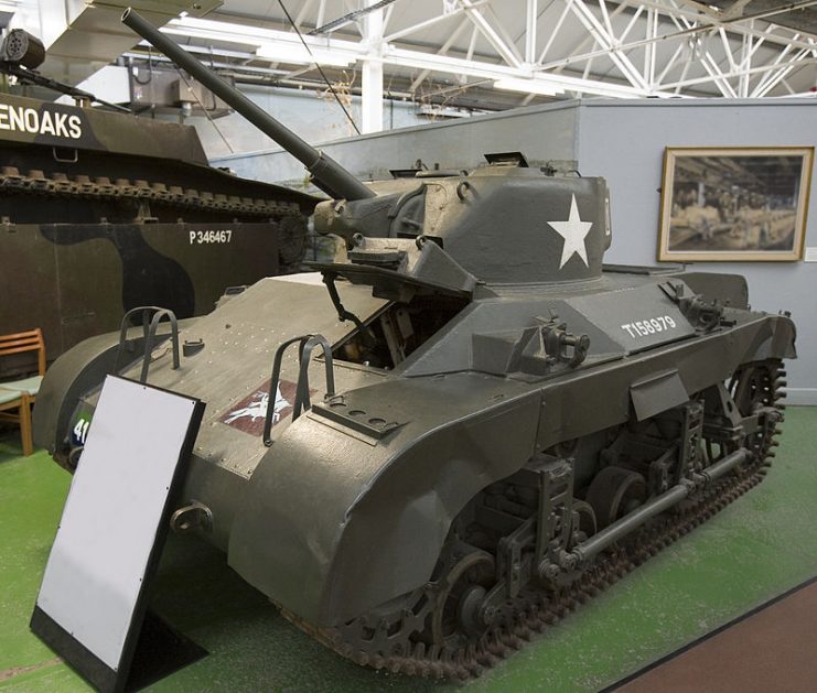 An M22 Locust, American light tank at Bovington Tank Museum in the UK