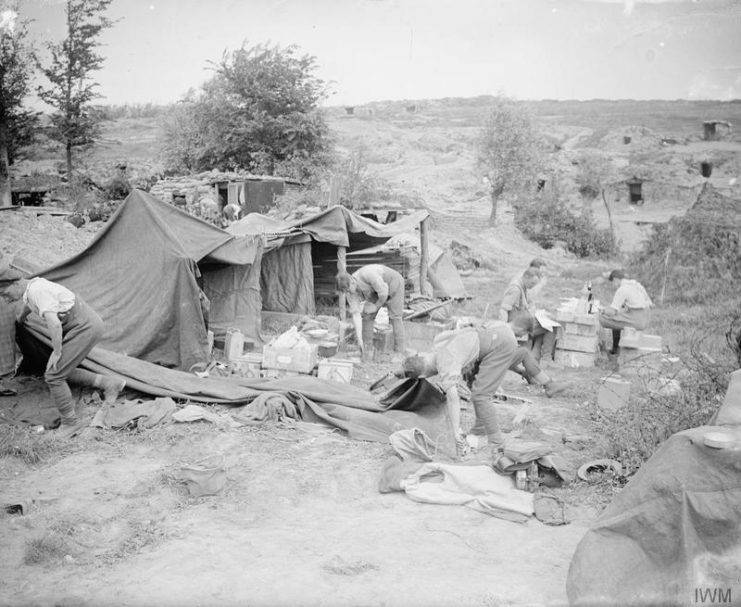 Artillery officers mess, in front of Kemmel, June 10, 1917.