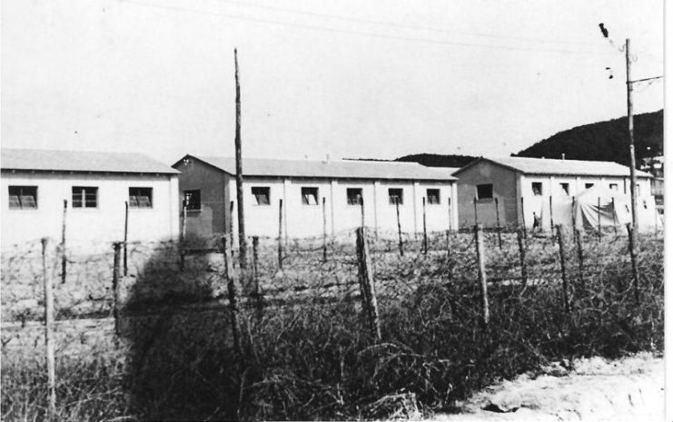 Barracks in the Rab concentration camp, 1943.