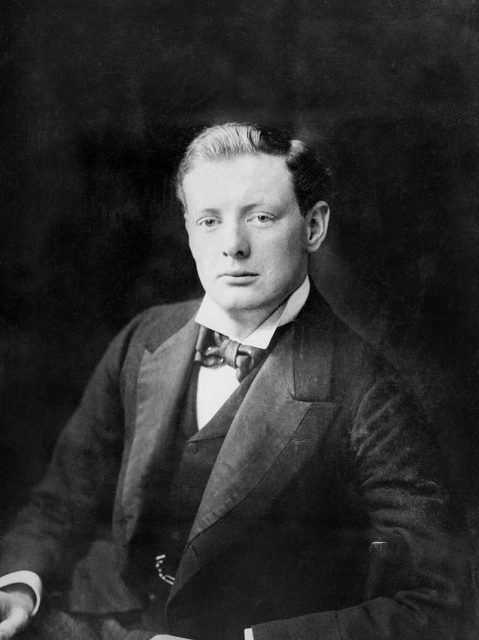 Churchill in the Lower House of the Houses of Parliament in 1900.