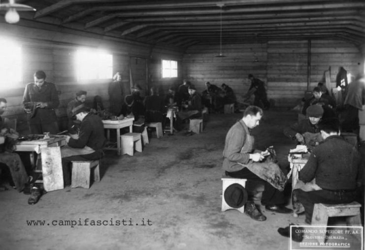 Concentration camp of Arbe, “shoe lab”