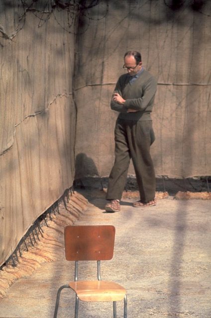 Eichmann in the yard of Ayalon Prison in Israel, 1961