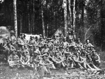 9 Platoon, A Company, 2/14th Infantry Battalion on the Kokoda Trail on 16 August 1942.VC recipient Pte Bruce Steel Kingsbury is in the first row.