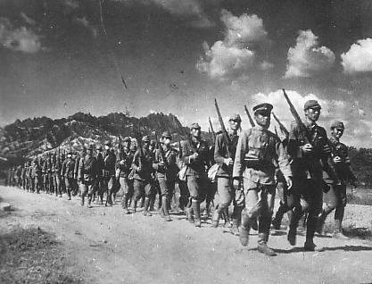 Korean volunteers in the Imperial Japanese Army, January 1943.