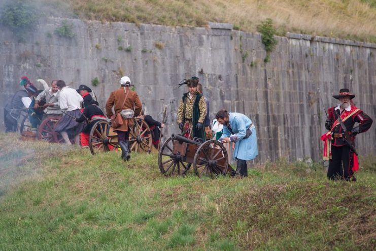 Medieval soldiers on the battlefield