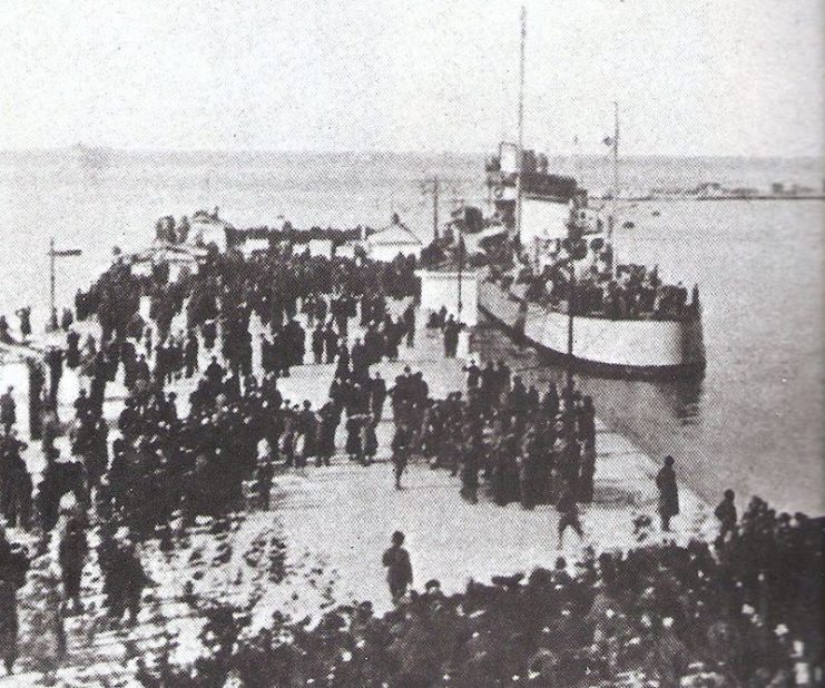 Italian troops landing in Trieste, 3 November 1918