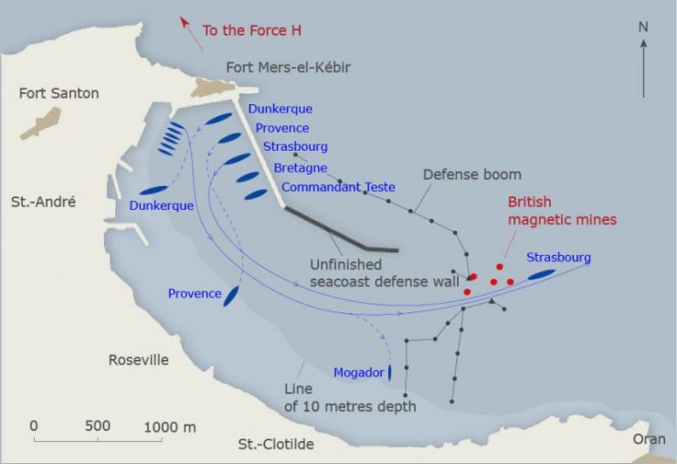 Diagram of the British attack on Mers-el-Kébir. By Sas1975kr CC BY-SA 3.0