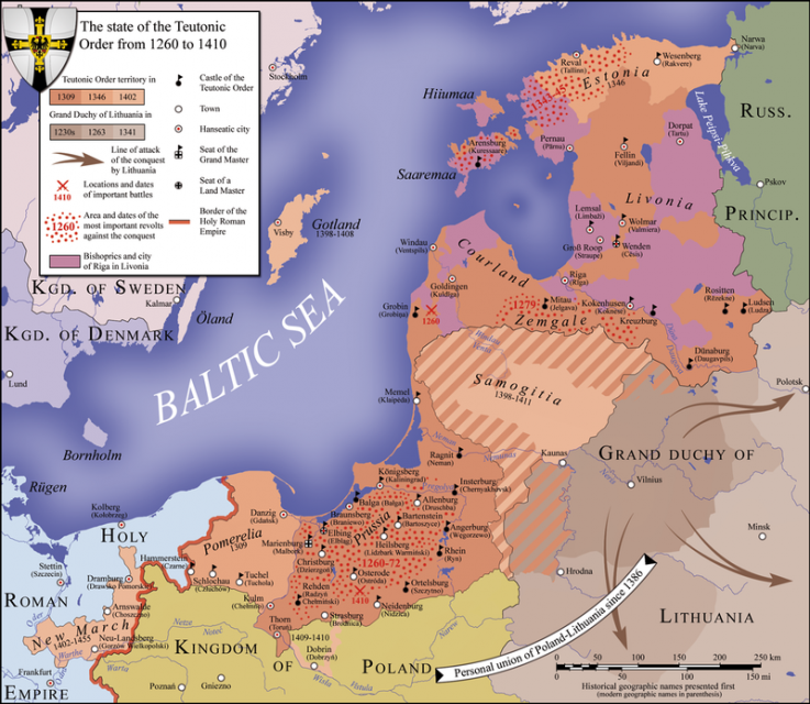 Map of the Teutonic state in 1410. Photo: S. Bollmann CC BY-SA 3.0
