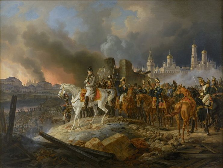 Napoleon watching the fire of Moscow in September 1812