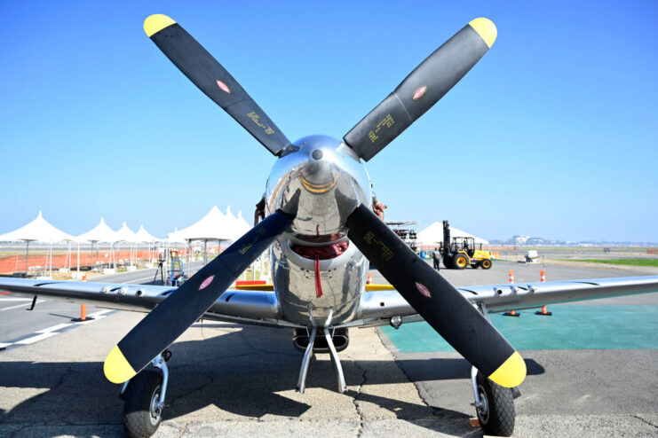 Frontal view of a North American P-51 Mustang