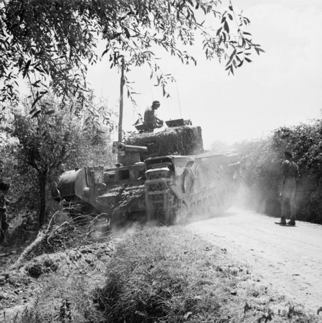 North Irish Horse Churchill advancing towards Florence, Italy. 23 July 1944.