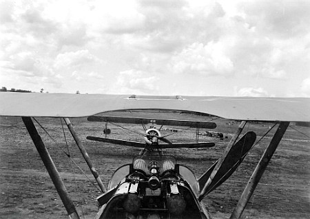 Pilot’s view from the cockpit of a Camel, June 1918.