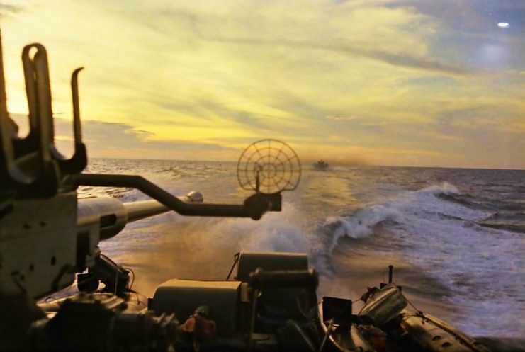 PTFs (Nasty Class patrol boats) operation by MACV-SOG Detachment 2 return from the DMZ, 1971