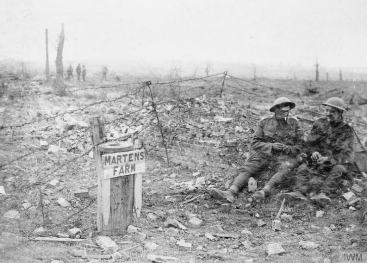 Ruins of Martens farm, near Wytschaete, June 10, 1917.