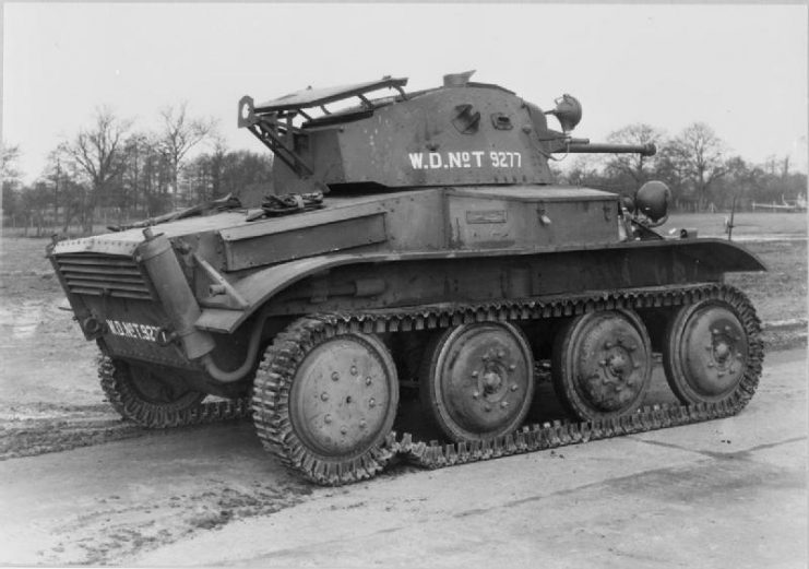 Side and rear view of a Tetrarch light tank
