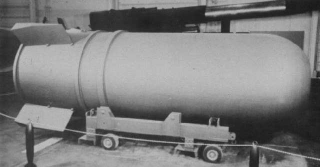The casing of a B-41 thermonuclear bomb.
