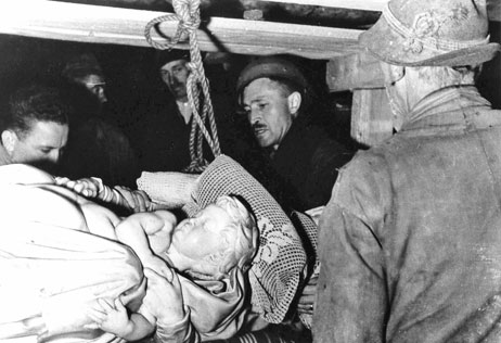 The Madonna of Bruges during recovery from the Altaussee salt mine, 1945