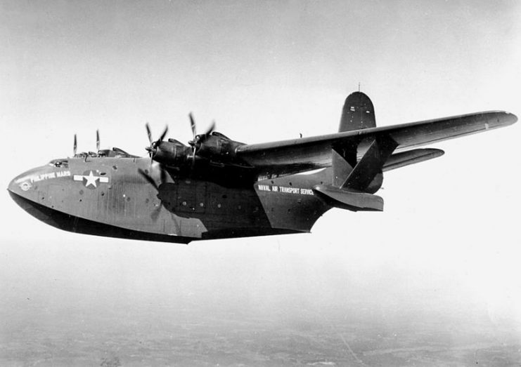 The U.S. Navy Martin JRM-1 “Philippine Mars” (BuNo 76820) in flight.