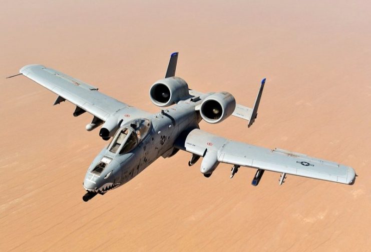 An A-10 from the 74th Fighter Squadron after taking on fuel over Afghanistan