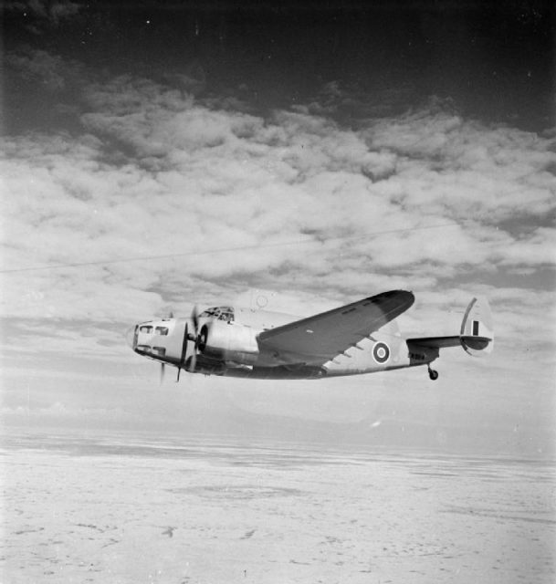 RAF Hudson flying supplies in Libya.