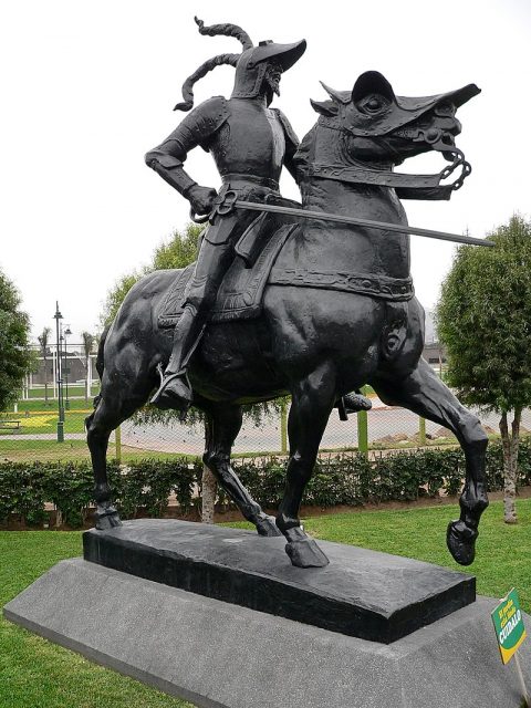 Pizarro’s Statue in Lima, Peru Photo by Francisco Pizarro CC BY SA 3.0