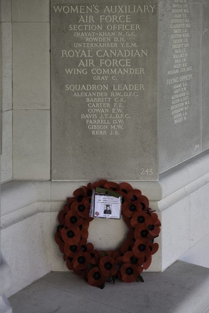 Inayat Khan’s inscription at the Air Forces Memorial at Runnymede, England. Photo: WyrdLight.com / CC BY-SA 3.0
