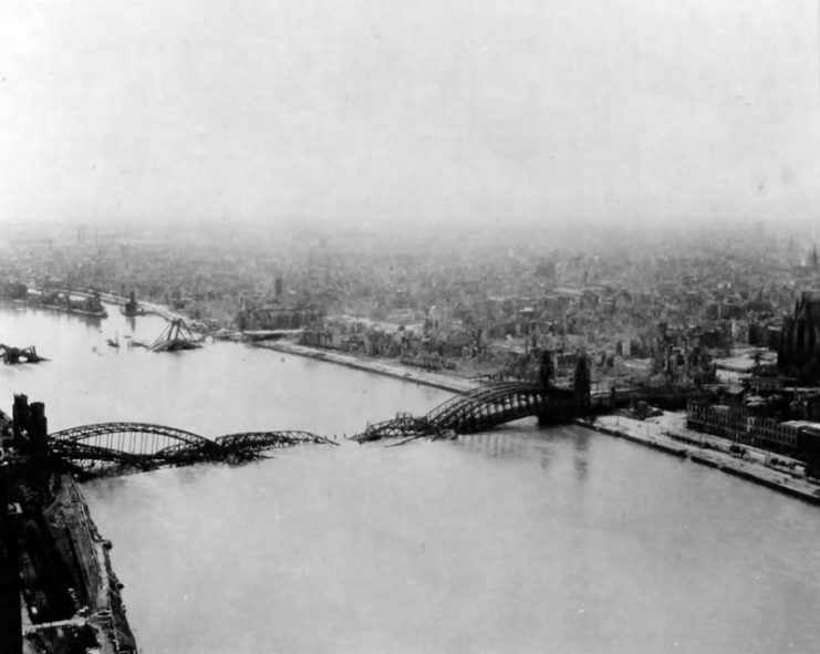 Bombed Hohenzollern Bridge Köln (Cologne)