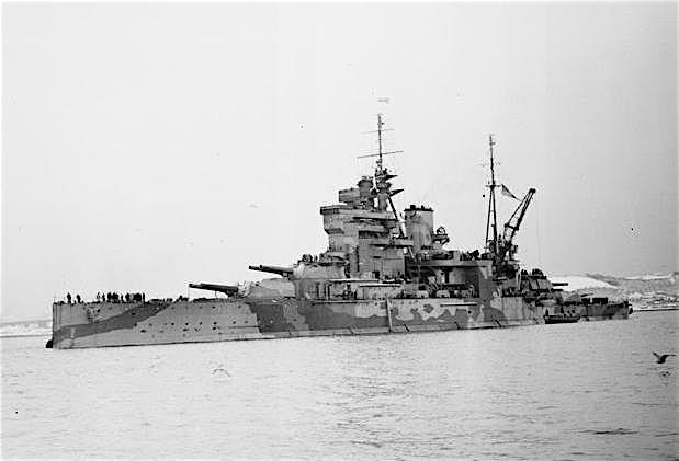 Queen Elizabeth in the Firth of Forth during the Second World War