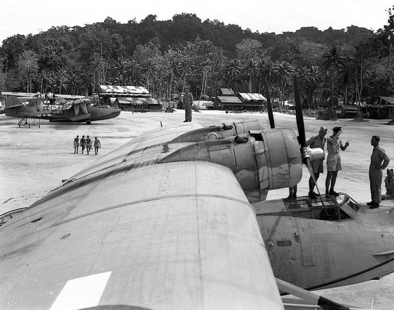 Catalina New Zealand squadron, Halawa Bay, Solomons. (Photo via David Legg)