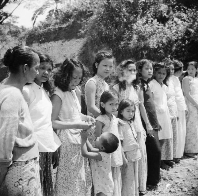 Chinese and Malayan girls forcibly taken from Penang by the Japanese to work as ‘comfort girls’ for the troops