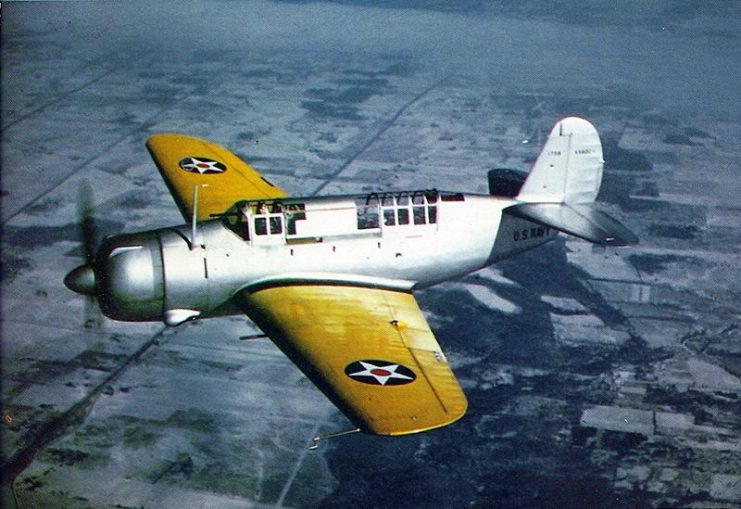 Curtiss XSB2C Helldiver prototype on its maiden flight