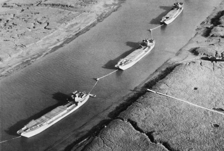 Dummy landing craft used as decoys in south-eastern harbors