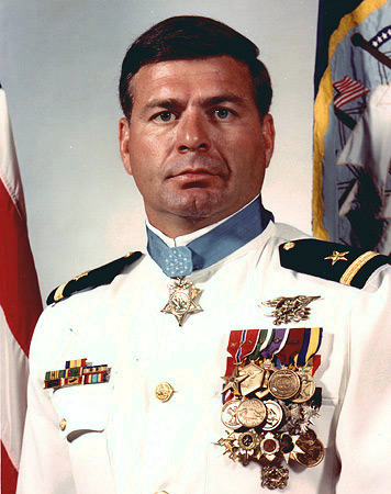 Ensign Michael E Thornton in dress whites, early 1980s.