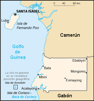 Map of Spanish Guinea.
