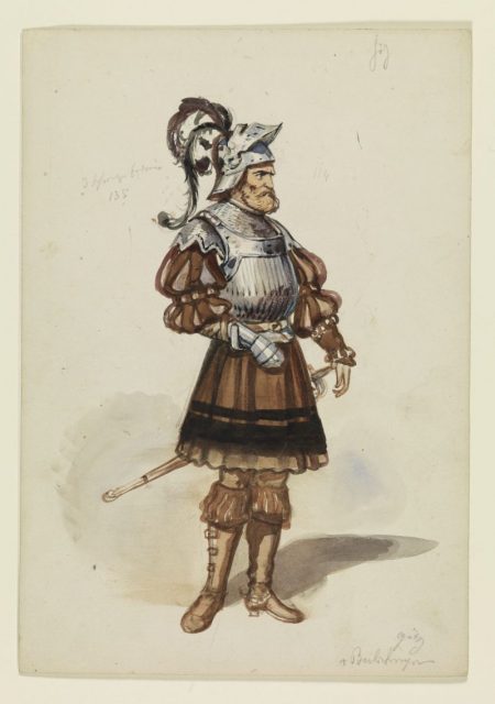 Costume design for Götz in Goethes Götz von Berlichingen.