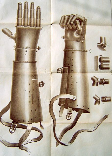 The second iron prosthetic hand worn by Götz von Berlichingen.