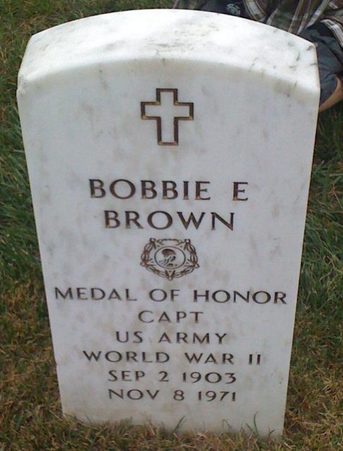 Grave of Bobbie E. Brown at Arlington National Cemetery