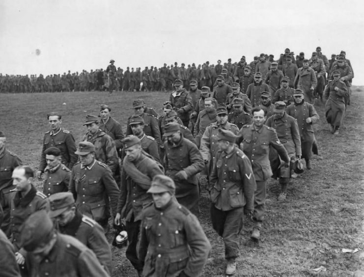 Group of German Soldiers Captured by Allies in Germany 1945