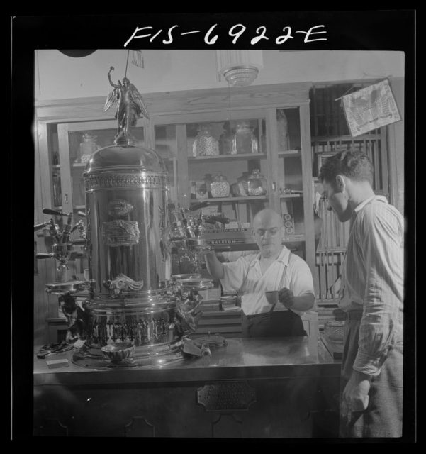 An Italian-American espresso shop, 1942.