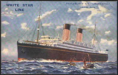 Postcard of the Laurentic.